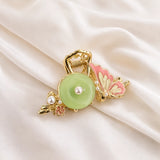 Serene Bloom Clutcher | Pearl & Butterfly Detail | Metal Finish